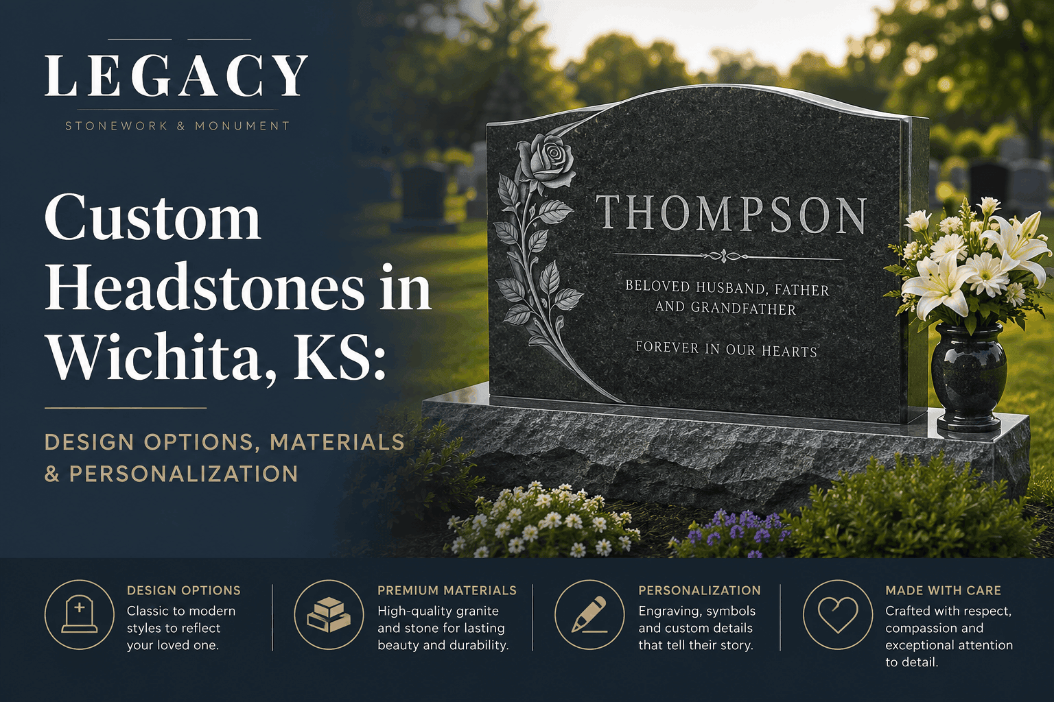 Custom Headstones in Wichita, KS: Design Options, Materials & Personalization
